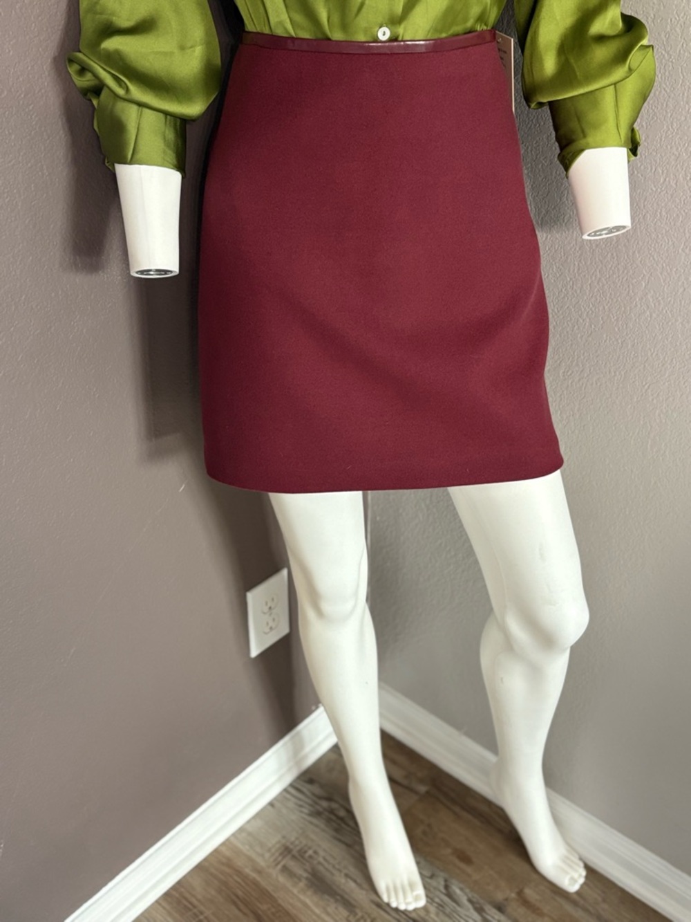 White House Black Market Wine Red Mini Skirt